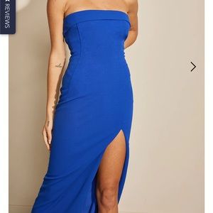 Runaway The Label Midi Blue Dress